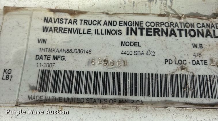 image for item NO9726 2008 International 7400 utility / service truck