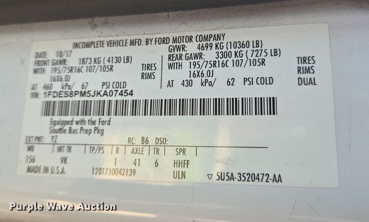 image for item NQ9192 2018 Glaval Ford Transit 350 shuttle bus