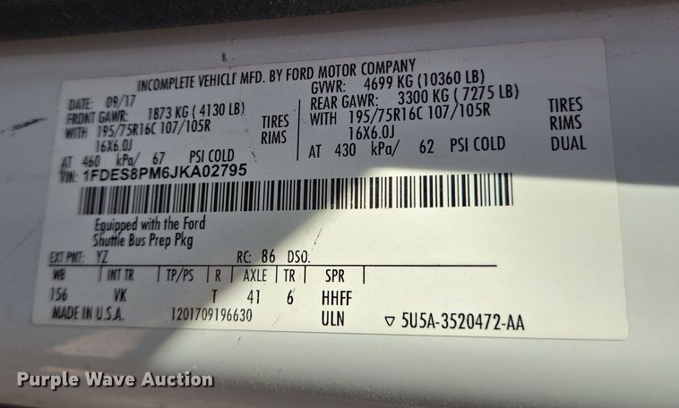 image for item NQ9193 2018 Glaval Ford Transit 350 shuttle bus