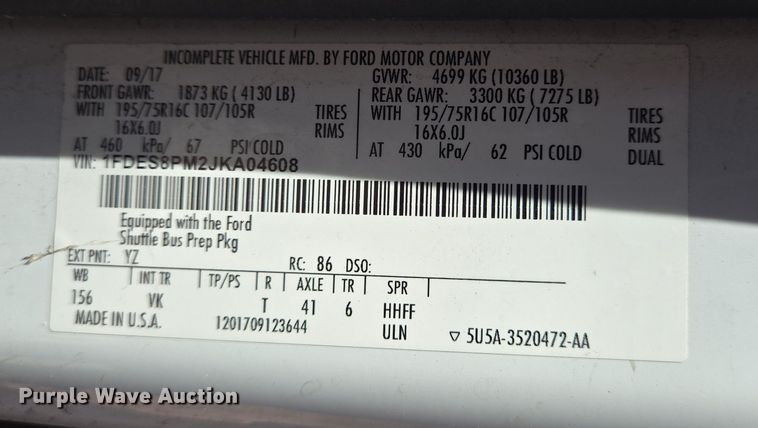 image for item NQ9196 2018 Glaval Ford Transit 350 shuttle bus