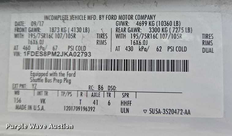 image for item NQ9206 2018 Glaval Ford Transit 350 shuttle bus