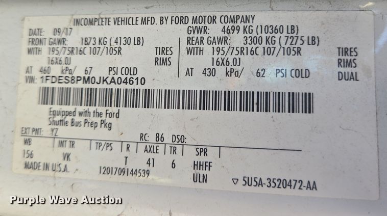 image for item NQ9208 2018 Glaval Transit 350 shuttle bus