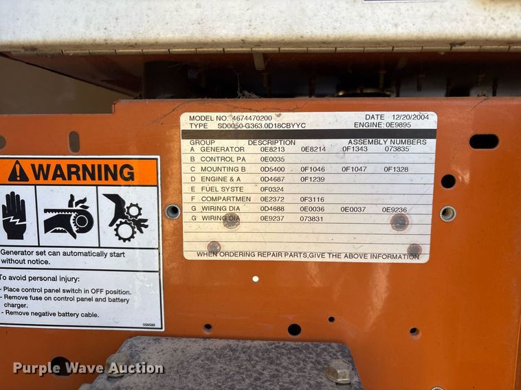image for item OB9431 2004 Generac 4674470200 generator