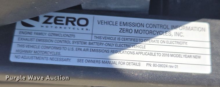 image for item YA0332 2016 Zero FX motorcycle