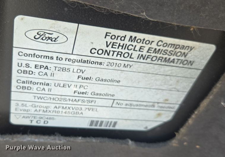 image for item YA0333 2010 Ford Taurus SEL 