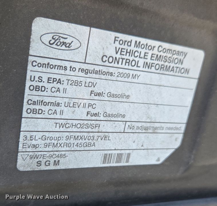 image for item YA0336 2009 Ford Taurus SEL 