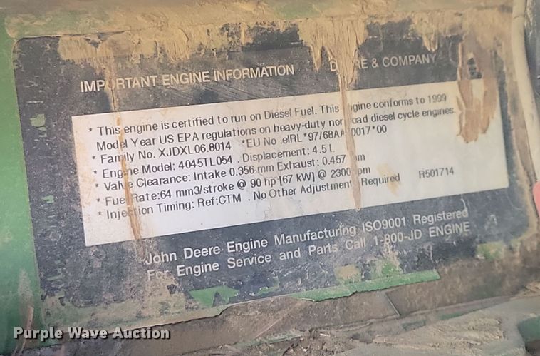 image for item DN3703 1999 John Deere  6210 MFWD tractor