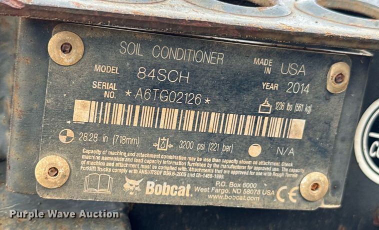 image for item DU9684 2014 Bobcat 84SCH skid steer soil conditioner