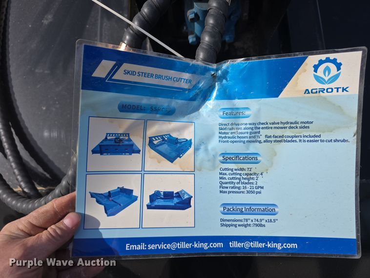image for item EH8726 2024 Mower King SSRC skid steer rotary mower