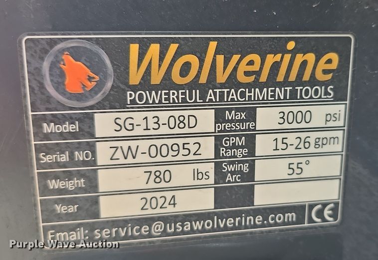 image for item EH8728 2024 Wolverine SG-13-08D skid steer stump grinder