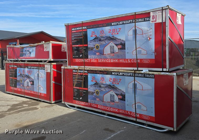 image for item EH8745 2024 Hills Industrial W50*L80*H26FT truss arch storage shelter 