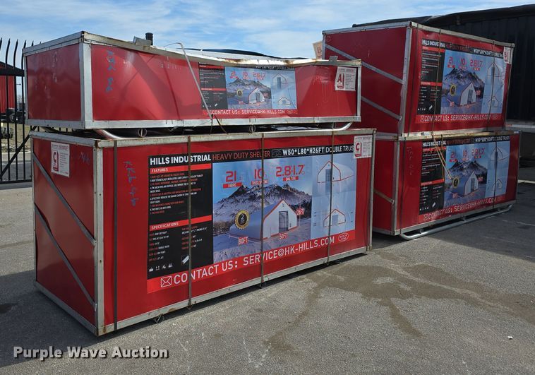 image for item EH8745 2024 Hills Industrial W50*L80*H26FT truss arch storage shelter 