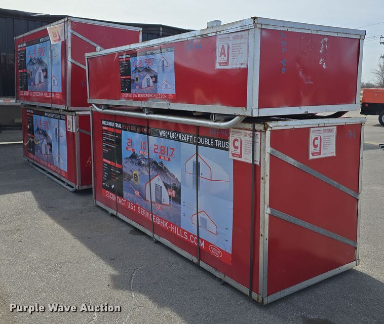 image for item EH8745 2024 Hills Industrial W50*L80*H26FT truss arch storage shelter 