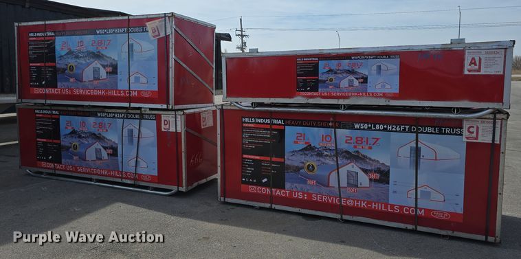 image for item EH8745 2024 Hills Industrial W50*L80*H26FT truss arch storage shelter 