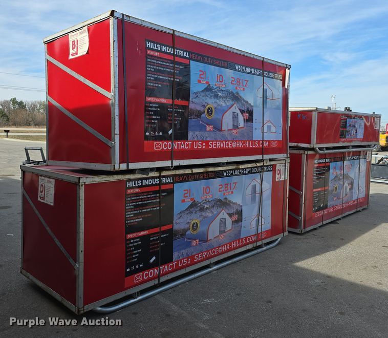 image for item EH8745 2024 Hills Industrial W50*L80*H26FT truss arch storage shelter 