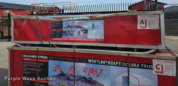 image for item EH8745 2024 Hills Industrial W50*L80*H26FT truss arch storage shelter 