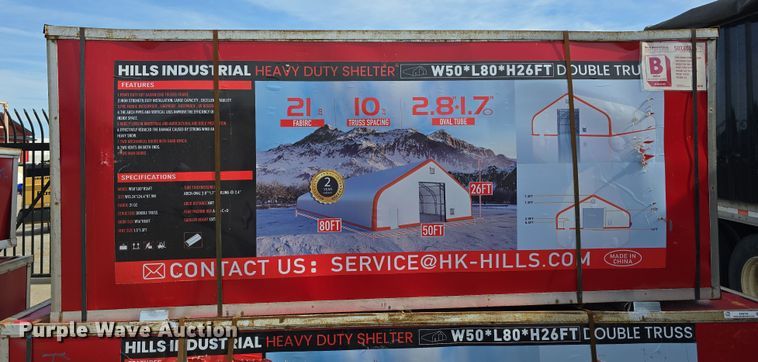 image for item EH8745 2024 Hills Industrial W50*L80*H26FT truss arch storage shelter 