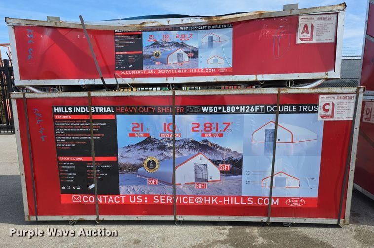 image for item EH8745 2024 Hills Industrial W50*L80*H26FT truss arch storage shelter 