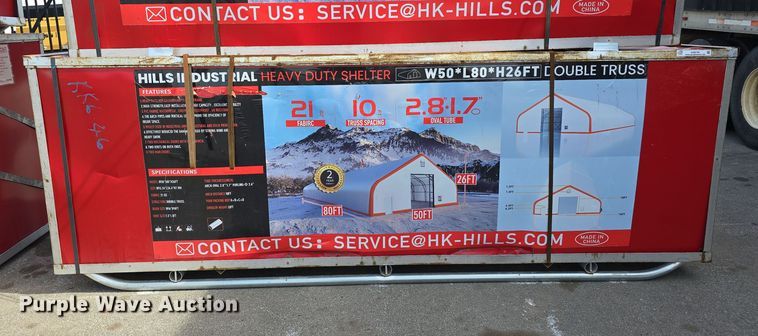 image for item EH8745 2024 Hills Industrial W50*L80*H26FT truss arch storage shelter 