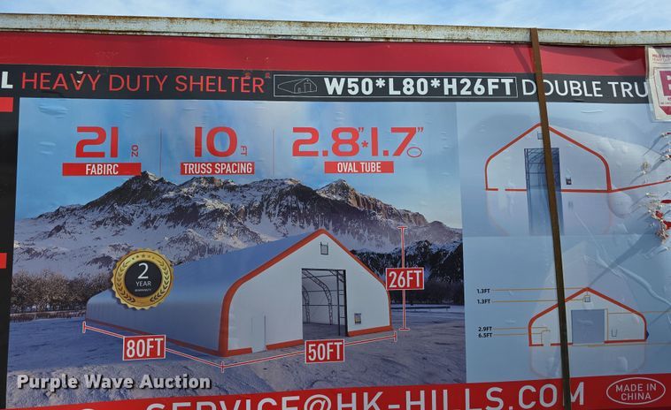 image for item EH8745 2024 Hills Industrial W50*L80*H26FT truss arch storage shelter 
