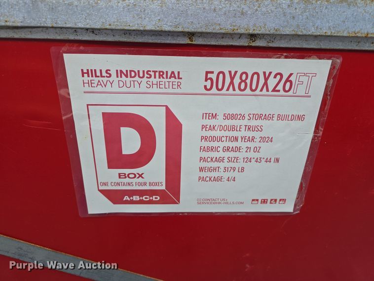 image for item EH8745 2024 Hills Industrial W50*L80*H26FT truss arch storage shelter 