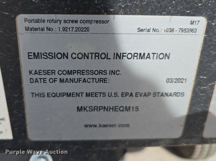image for item EH8746 2021 Kaeser M17A air compressor
