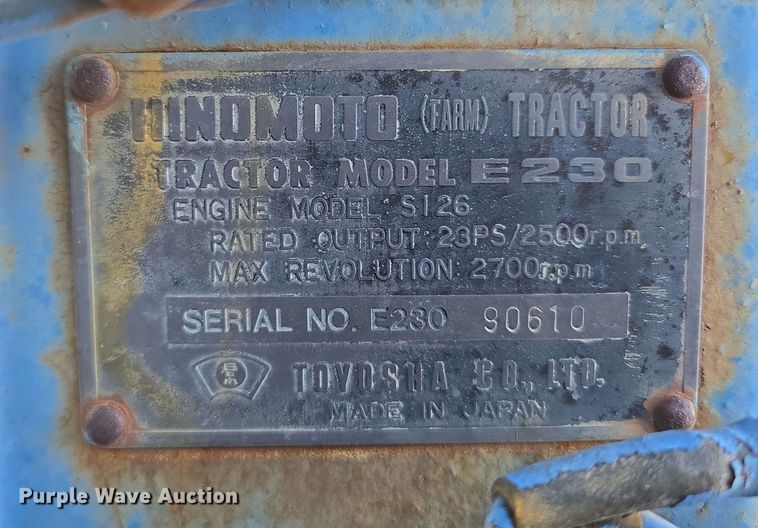 image for item EN3500 Hinomoto E230 tractor