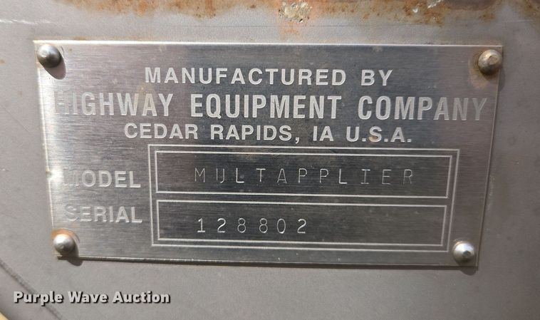 image for item EQ6689 Highway Equipment Company  Multaplier spreader