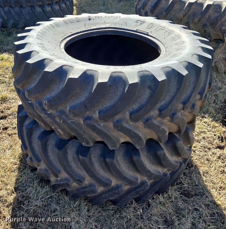 image for item EQ6701 (2) Firestone Super All Traction FWD 18.4-26 tires