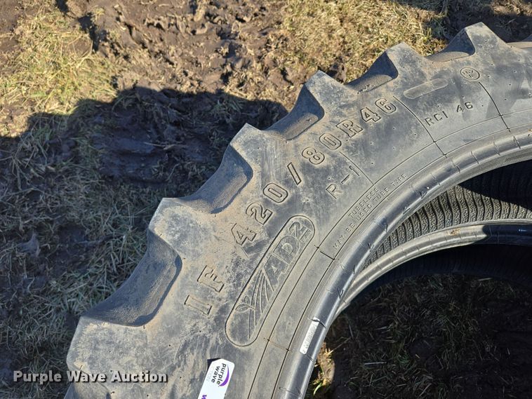 image for item EQ6703 (4) Firestone Radial All Traction 23 420/80R46 tires