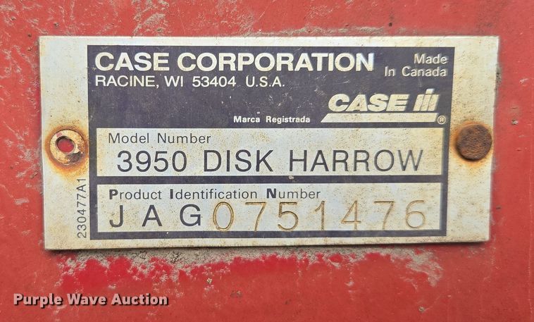 image for item EQ6705 Case IH  3950  tandem disk