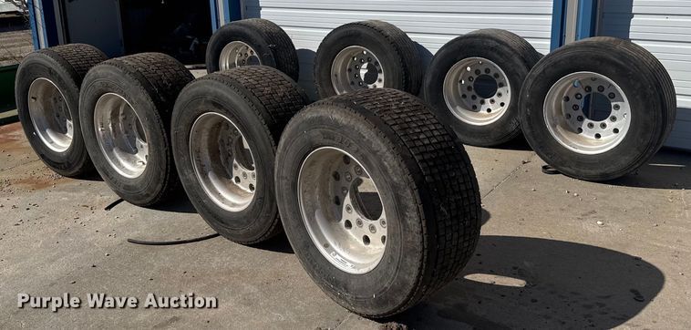 image for item NN9698 (8) 445/50R22.5 tires and wheels