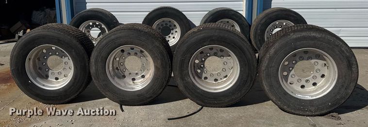 image for item NN9698 (8) 445/50R22.5 tires and wheels