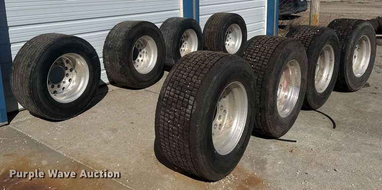 image for item NN9698 (8) 445/50R22.5 tires and wheels