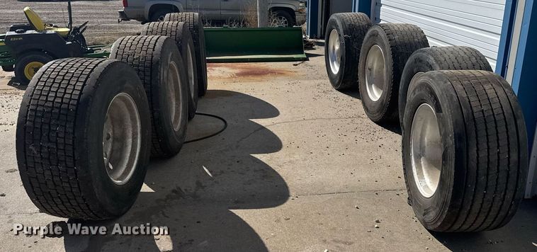 image for item NN9698 (8) 445/50R22.5 tires and wheels