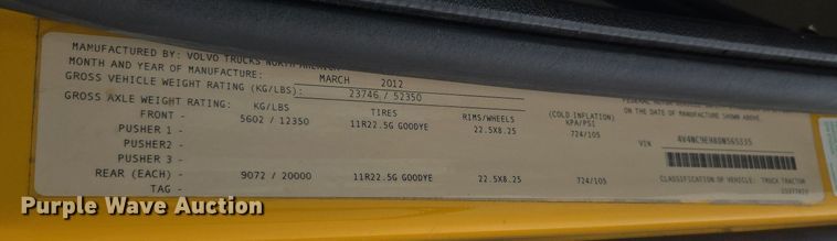 image for item DT7055 2013 Volvo VN semi truck
