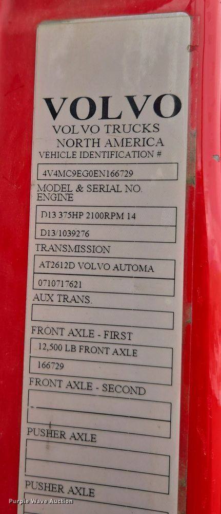 image for item DT7056 2014 Volvo VNM semi truck