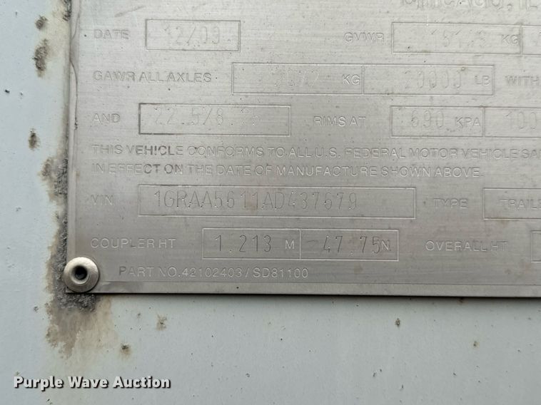 image for item DV1832 2010 Great Dane SSL-9319-02099 dry van trailer