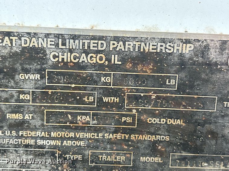 image for item DV1833 2007 Great Dane 7411T-SSLA dry van trailer