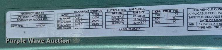 image for item DW1781 2009 Peterbilt 387 semi truck