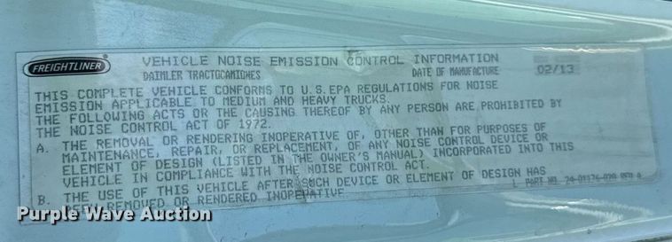 image for item DW1782 2014 Freightliner Cascadia  semi truck