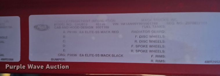 image for item DW3157 2008 Mack CHU613 semi truck