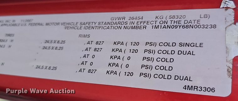 image for item DW3160 2008 Mack CHU613 semi truck