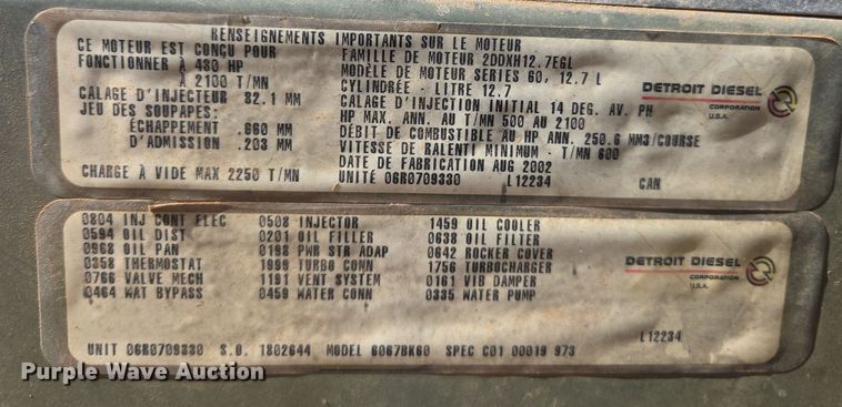 image for item DW8553 2003 Freightliner Coronado semi truck