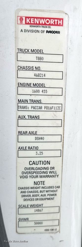 image for item DY7001 2021 Kenworth T880 semi truck