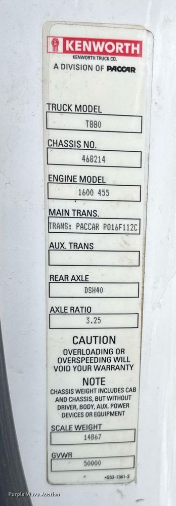 image for item DY7001 2021 Kenworth T880 semi truck