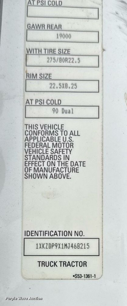 image for item DY7003 2021 Kenworth T880 semi truck