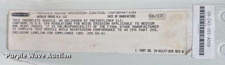 image for item EC3489 2014 Freightliner Business Class M2 box truck