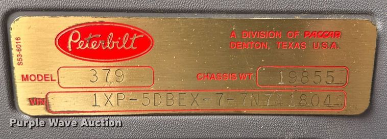 image for item EG2544 2007 Peterbilt 379 semi truck