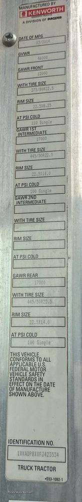 image for item EK0442 2015 Kenworth T660 semi truck